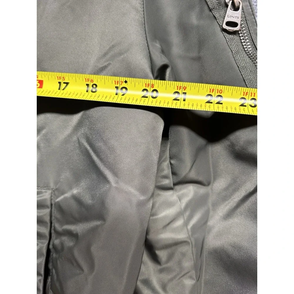 Levis MA-1 Flight Bomber Jacket Mens Large Green Orange Zip Nylon
